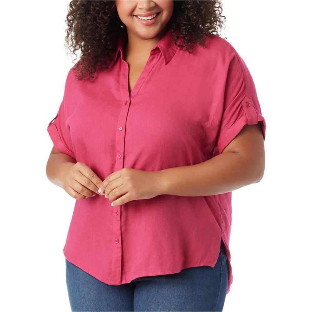 Gloria Vanderbilt Womens Solid Button Down Blouse… - image 1